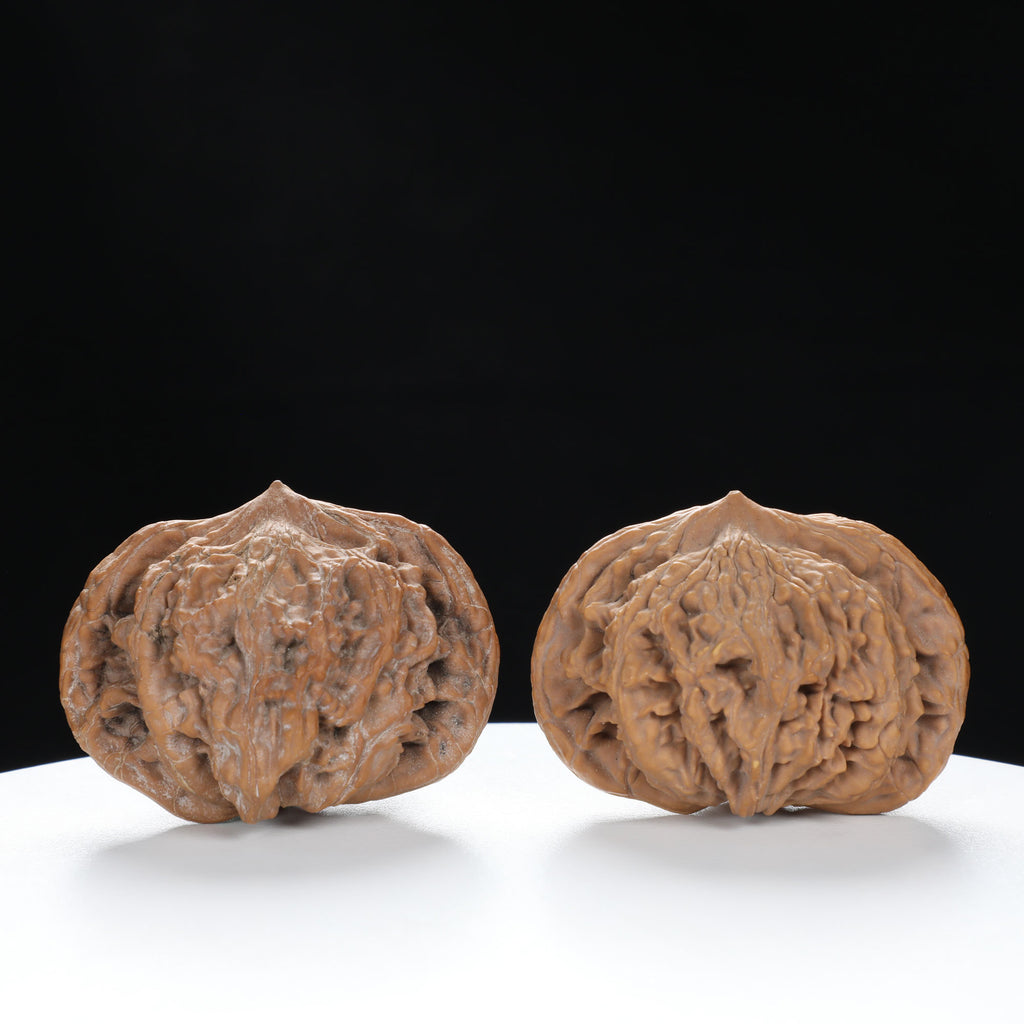 “Si Zuo Lou” Auspicious Bat-Shaped Sizhoulou Lion Head Wenwan Walnuts Pair | Size:44L*29W*33H | UPI:UR-00129