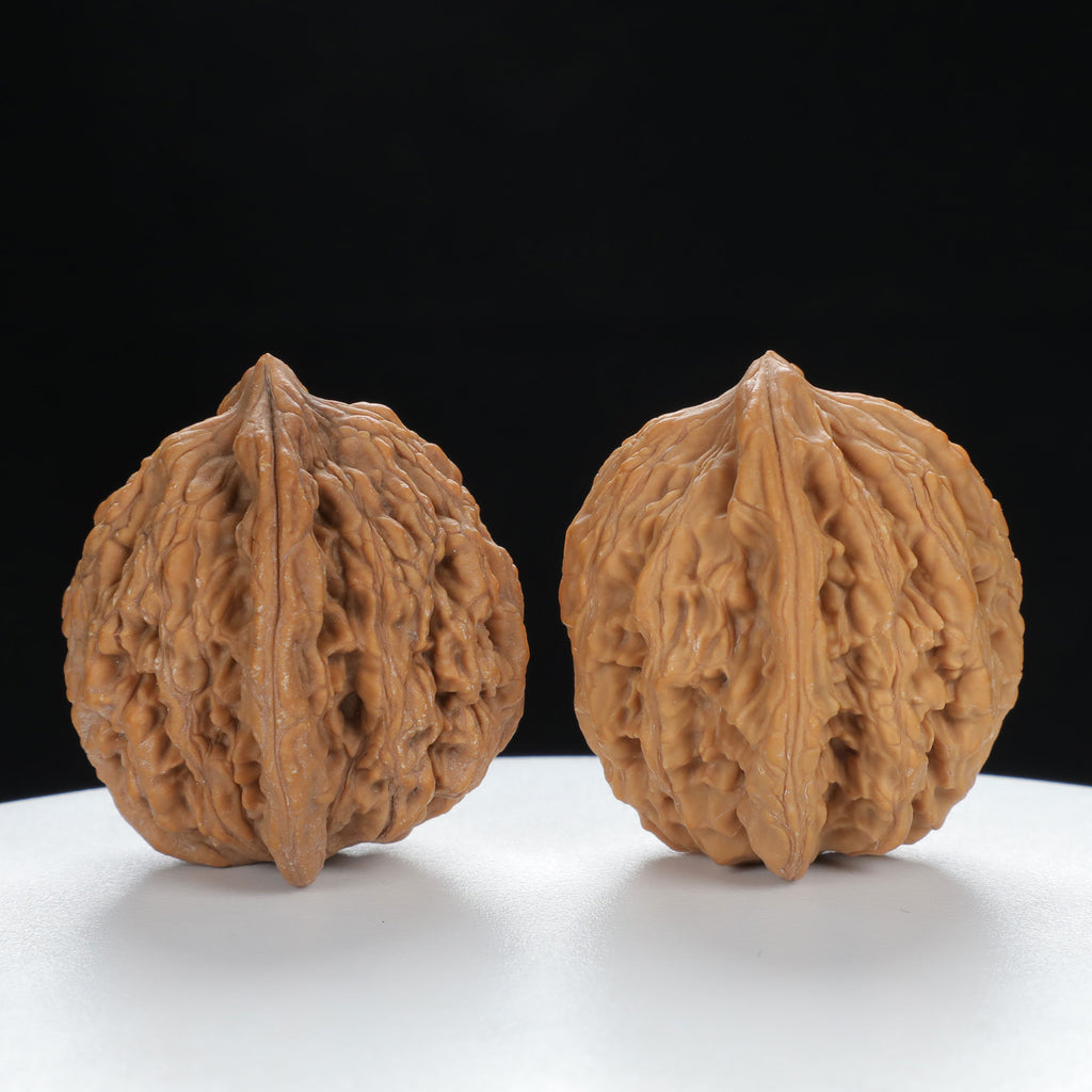 "Wheat Ear Tiger" Traditional entry level Wenwan Walnuts Pair | Size:38L*36W*40H | UPI:UR-00007