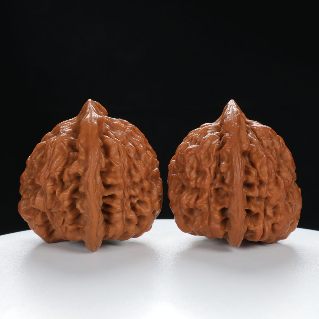 "Large Mandarin Hat" Handpicked entry level Wenwan Walnuts Pair | Size:48L*44W*46H | UPI:UR-00016