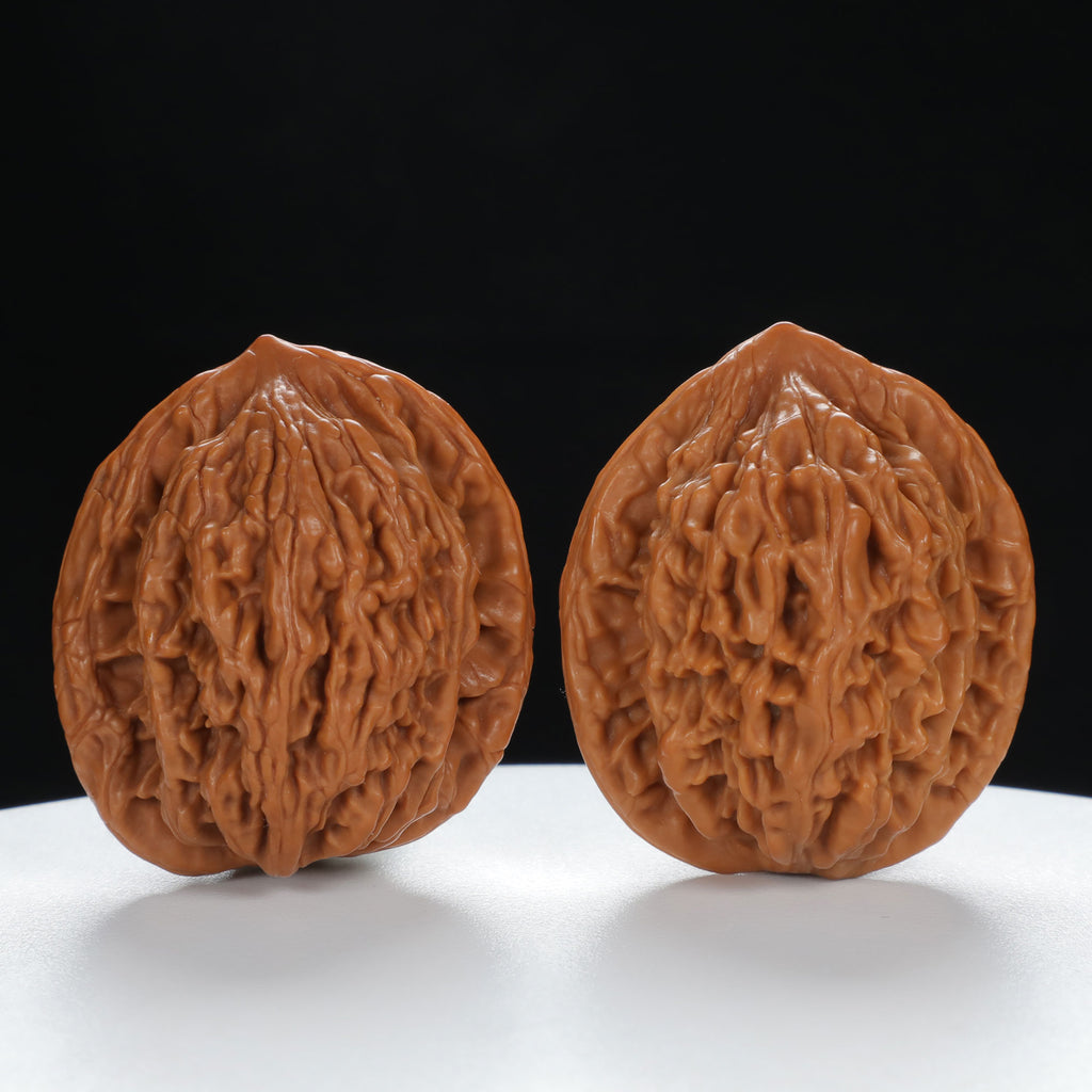 "Wheat Ear Tiger" Curated entry level Wenwan Walnuts Pair | Size:38L*35W*43H | UPI:UR-00035