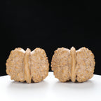 ”Toad Head” Double-Sided Carved Wealth Toad Wenwan Walnuts Pair | Size:41L*42W*32H | UPI:UR-00090