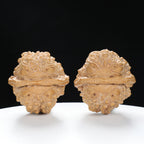”Toad Head” Double-Sided Carved Wealth Toad Wenwan Walnuts Pair | Size:41L*42W*32H | UPI:UR-00090