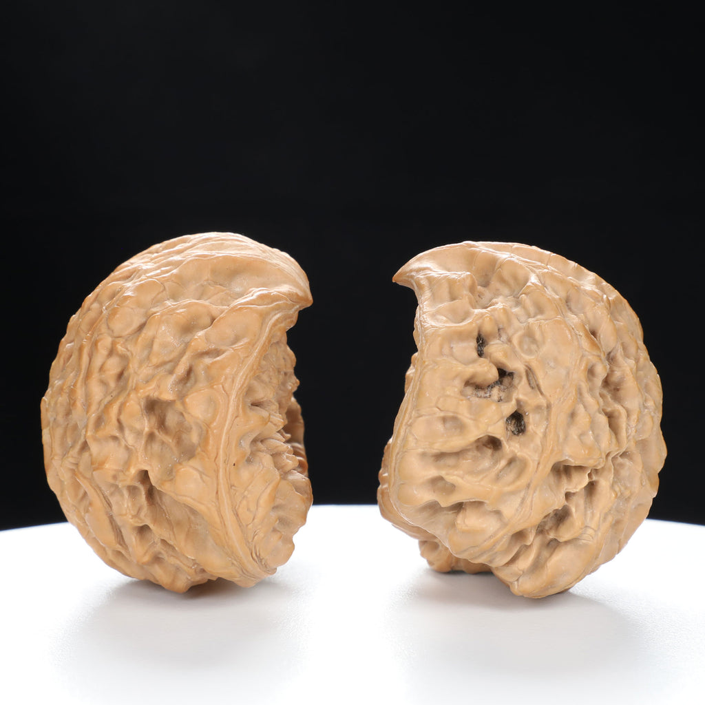 “Snake Head” Collector's Rare Deep Concave Treasure Basin Snake Head Hand-Matched Wenwan Walnuts Pair | Size:47L*30W*40H | UPI:UR-00068