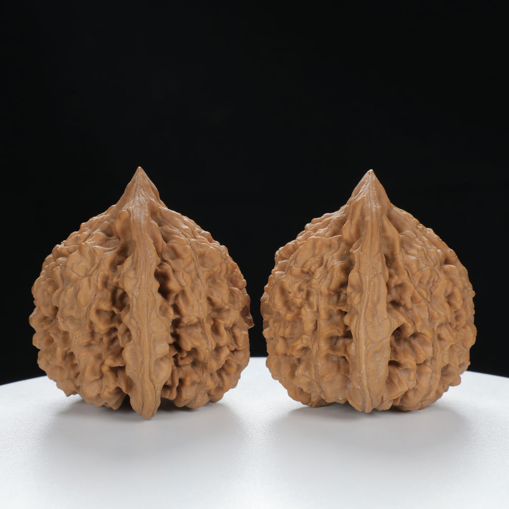 "Large Mandarin Hat" Elegant entry level Wenwan Walnuts Pair | Size:50L*46W*50H | UPI:UR-00058