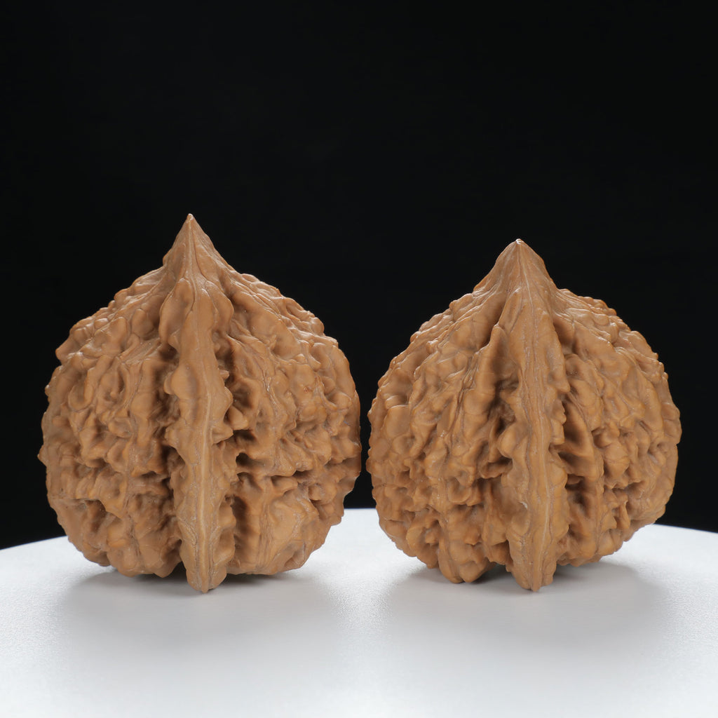 "Large Mandarin Hat" Elegant entry level Wenwan Walnuts Pair | Size:50L*46W*50H | UPI:UR-00058