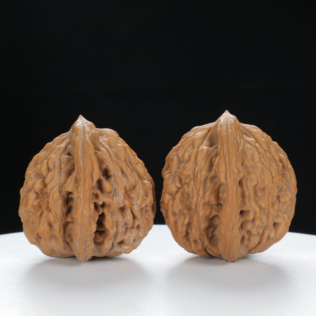 "Wheat Ear Tiger" Traditional entry level Wenwan Walnuts Pair | Size:37L*35W*37H | UPI:UR-00073