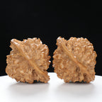 ”Large Mandarin Hat” Hand-Carved Fulushou Official's Cap Wenwan Walnuts Pair | Size:49L*43W*51H | UPI:UR-00091