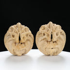“Ghost Face” Natural Smiley Grimace Indonesian Walnuts Pair | Size:44L*45W*48H | UPI:UR-00099