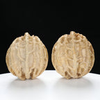“Ghost Face” Natural Smiley Grimace Indonesian Walnuts Pair | Size:44L*45W*48H | UPI:UR-00099