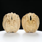 “Ghost Face” Baby Groot Inspired Natural Indonesian Grimace Walnuts Pair | Size:47L*45W*51H | UPI:UR-00102