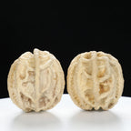 "Ghost Face" "Tiny Sweetheart Pair" Natural Indonesian Grimace Walnut Couple Set | Size:35L*33W*39H | UPI:UR-00103