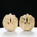 "Ghost Face" "Tiny Sweetheart Pair" Natural Indonesian Grimace Walnut Couple Set | Size:35L*33W*39H | UPI:UR-00103