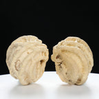 "Ghost Face" "Tiny Sweetheart Pair" Natural Indonesian Grimace Walnut Couple Set | Size:35L*33W*39H | UPI:UR-00103