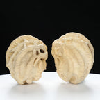 "Ghost Face" "Tiny Sweetheart Pair" Natural Indonesian Grimace Walnut Couple Set | Size:35L*33W*39H | UPI:UR-00103