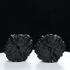 “Toad Head” Earth-Cured Dark Patina Yunnan Iron Toad Wenwan Walnuts Pair | Size:35L*37W*30H | UPI:UR-00106