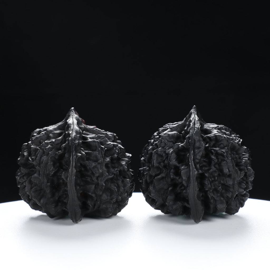 “Large Mandarin Hat” Magic Eye Inlay Official's Cap Wenwan Walnuts Pair | Size:43L*40W*38H | UPI:UR-00107