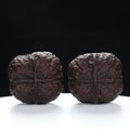 “Four-Ridged” Collector's Rare Square Four-Ridge Dimun Yuntie Toad Head Wenwan Walnuts Pair | Size:34L*31W*30H | UPI:UR-00108