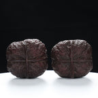 “Four-Ridged” Collector's Rare Square Four-Ridge Dimun Yuntie Toad Head Wenwan Walnuts Pair | Size:34L*31W*30H | UPI:UR-00108