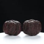 “Four-Ridged” Collector's Rare Square Four-Ridge Dimun Yuntie Toad Head Wenwan Walnuts Pair | Size:34L*31W*30H | UPI:UR-00108