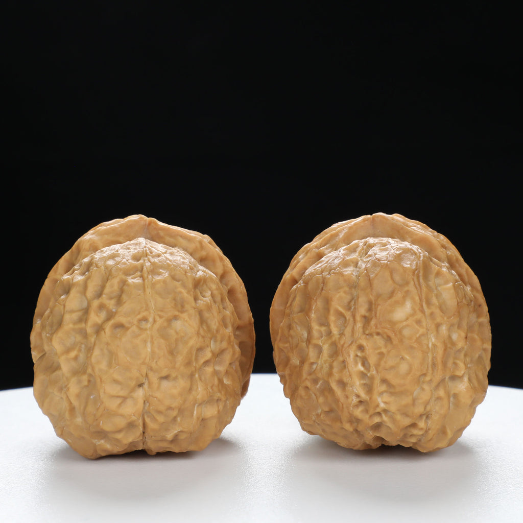 “Fortune Ingot” Big Yuanbao Gold Ingot Shape Yunnan Cloud Iron Wenwan Walnuts Pair | Size:33L*44W*35H | UPI:UR-00109