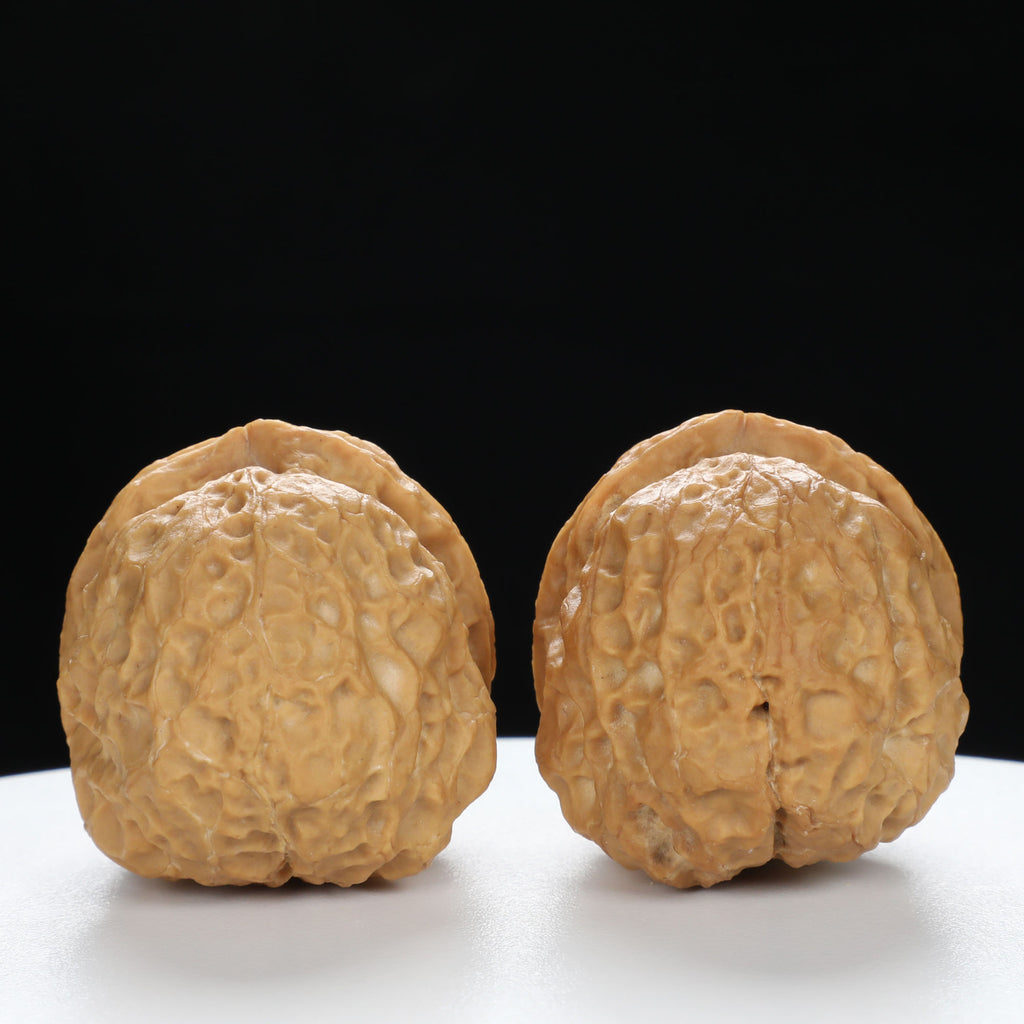“Fortune Ingot” Big Yuanbao Gold Ingot Shape Yunnan Cloud Iron Wenwan Walnuts Pair | Size:33L*44W*35H | UPI:UR-00109