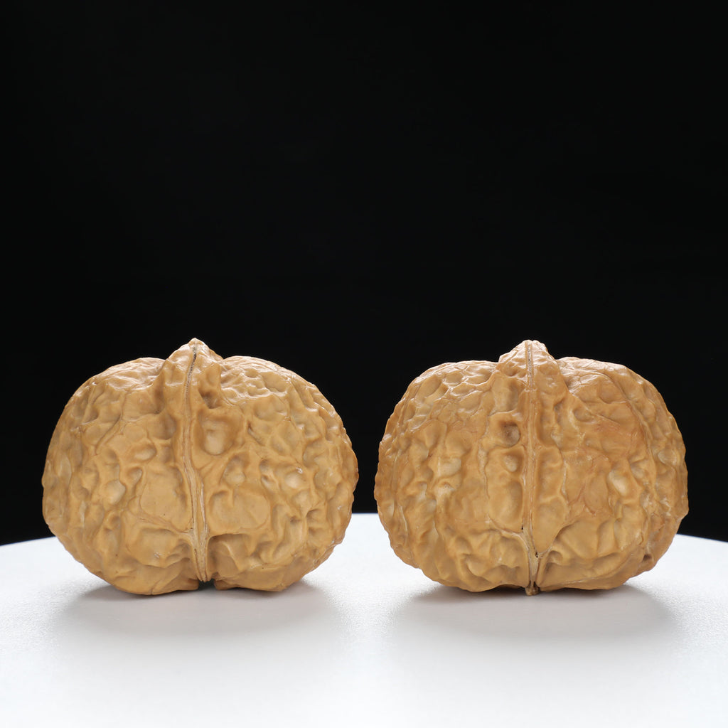 “Fortune Ingot” Big Yuanbao Gold Ingot Shape Yunnan Cloud Iron Wenwan Walnuts Pair | Size:33L*44W*35H | UPI:UR-00109