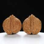 “Toad Head” Peach-Form Golden Toad Hamato Wenwan Walnuts Pair | Size:35L*39W*41H | UPI:UR-00112