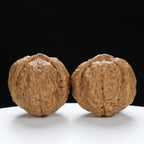 “Three-Ridged” Collector's Y-Form Onigiri Toad Head Triple-Ridge Wenwan Walnuts Pair | Size:38L*37W*35H | UPI:UR-00114
