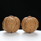 “Three-Ridged” Collector's Y-Form Onigiri Toad Head Triple-Ridge Wenwan Walnuts Pair | Size:38L*37W*35H | UPI:UR-00114