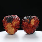 “Three-Ridged” Stout Y-Shaped Coral Cluster Tri-Color Iron Triple-Ridge Walnuts Pair | Size:35L*34W*41H | UPI:UR-00116
