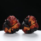 “Three-Ridged” Stout Y-Shaped Coral Cluster Tri-Color Iron Triple-Ridge Walnuts Pair | Size:35L*34W*41H | UPI:UR-00116
