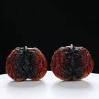 “Toad Head” Highly Matched 3-Tone Coral Grain Toad Wenwan Walnuts Pair | Size:30L*38W*33H | UPI:UR-00117