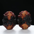 “Toad Head” Highly Matched 3-Tone Coral Grain Toad Wenwan Walnuts Pair | Size:30L*38W*33H | UPI:UR-00117