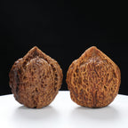 “Three-Ridged” Hand-Matched Symmetrical Three-Spoke Iron Peach Triple-Ridge Walnuts Pair | Size:39L*39W*43H | UPI:UR-00118
