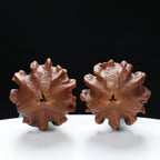 “Indonesian Vajra” Indonesian Natural Vajra Olive Pit Pair | Size:34L*34W*52H | UPI:UR-00096