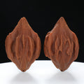 “Indonesian Vajra” Indonesian Natural Vajra Olive Pit Pair | Size:34L*34W*52H | UPI:UR-00096