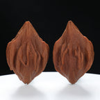 “Indonesian Vajra” Indonesian Natural Vajra Olive Pit Pair | Size:34L*34W*52H | UPI:UR-00096