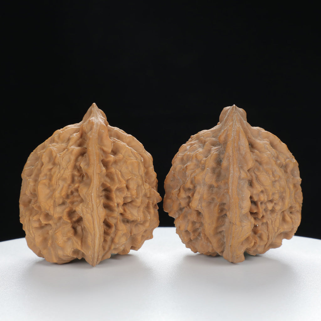 "Large Mandarin Hat" Elegant entry level Wenwan Walnuts Pair | Size:47L*43W*49H | UPI:UR-00133