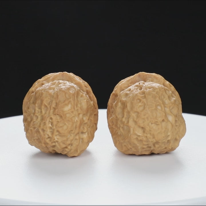 “Fortune Ingot” Big Yuanbao Gold Ingot Shape Yunnan Cloud Iron Wenwan Walnuts Pair | Size:33L*44W*35H | UPI:UR-00109