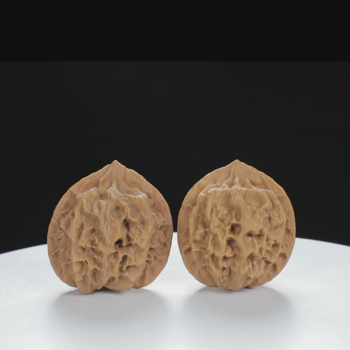 "Large Mandarin Hat" Vintage-style entry level Wenwan Walnuts Pair | Size:38L*38W*40H | UPI:UR-00020