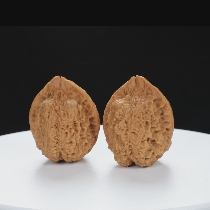 “Toad Head” High-Matched 4-Sided Golden Toad Yunnan Iron Wenwan Walnuts Pair | Size:35L*40W*43H | UPI:UR-00098