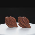 “Indonesian Vajra” Indonesian Natural Vajra Olive Pit Pair | Size:34L*34W*52H | UPI:UR-00096