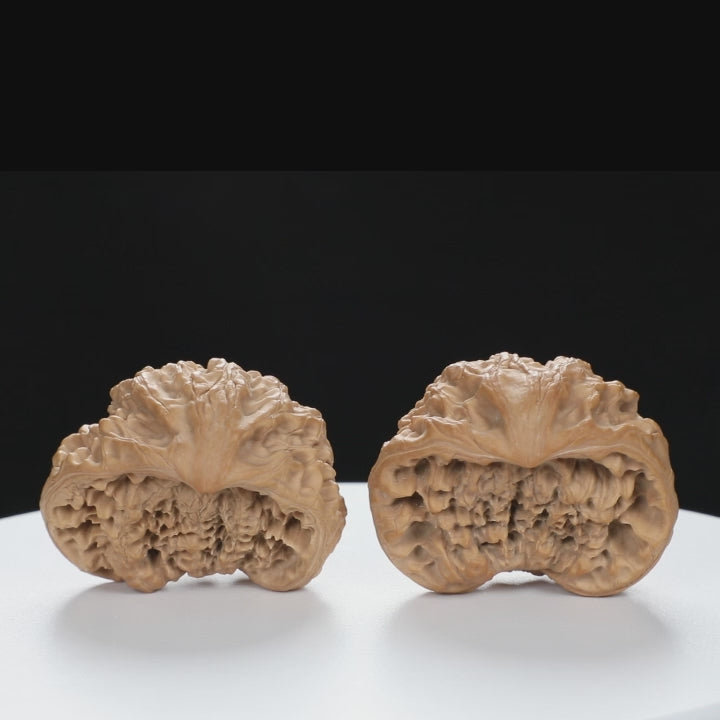 “Snake Head” Collector's Rare Deep Concave Treasure Basin Snake Head Hand-Matched Wenwan Walnuts Pair | Size:47L*30W*40H | UPI:UR-00068