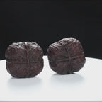 “Four-Ridged” Collector's Rare Square Four-Ridge Dimun Yuntie Toad Head Wenwan Walnuts Pair | Size:34L*31W*30H | UPI:UR-00108