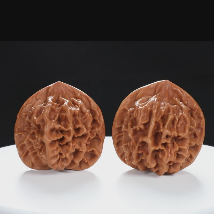 “Qilin Scale Pattern” Imperial Collection Qilin Guanmao Walnuts Pair | Size:48L*50W*47H | UPI:UR-00054