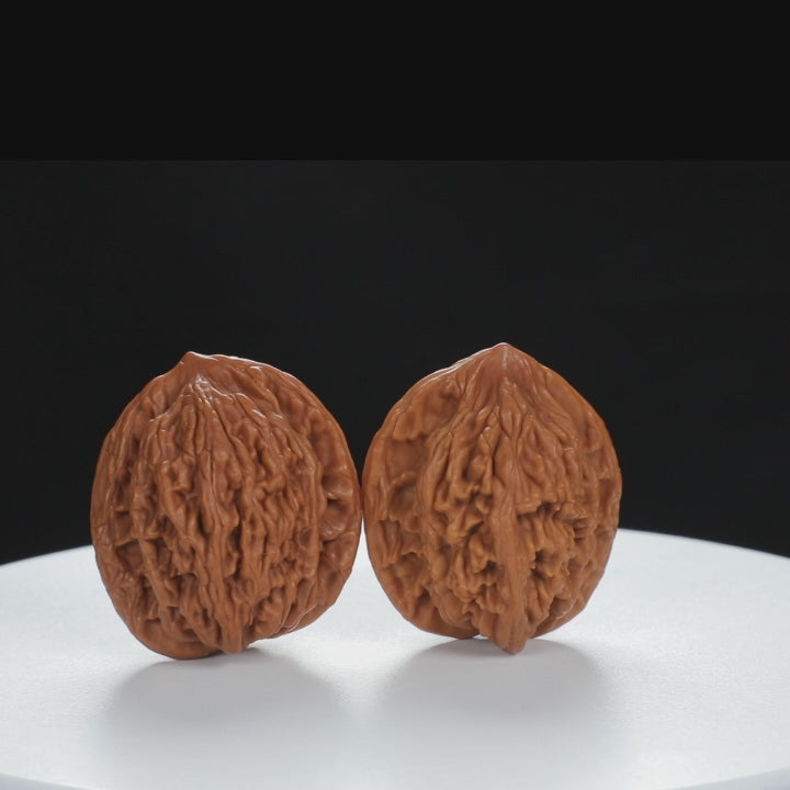 "Wheat Ear Tiger" Curated entry level Wenwan Walnuts Pair | Size:38L*35W*43H | UPI:UR-00035