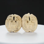 "Ghost Face" "Tiny Sweetheart Pair" Natural Indonesian Grimace Walnut Couple Set | Size:35L*33W*39H | UPI:UR-00103